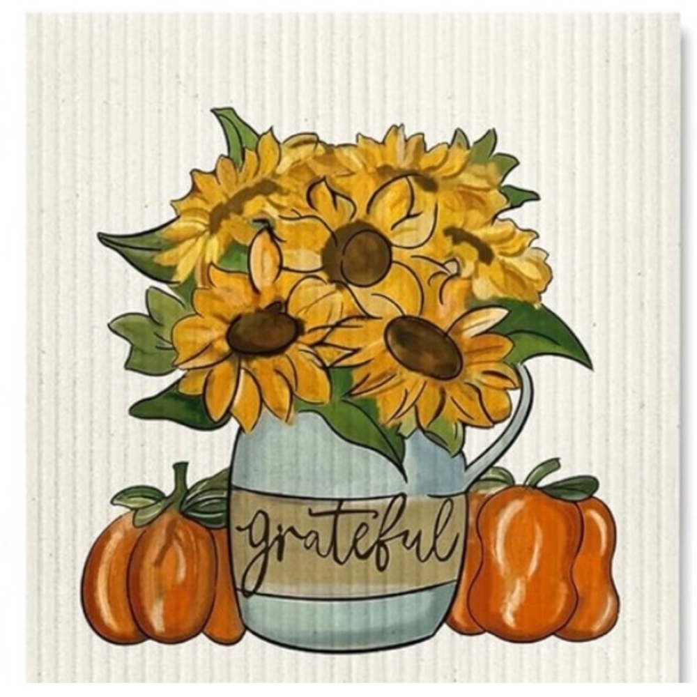 5for$10 Sunflower Fall Swedish Dishcloths Autumn Absorbent Dish Cloth 7 x 8 Inch
